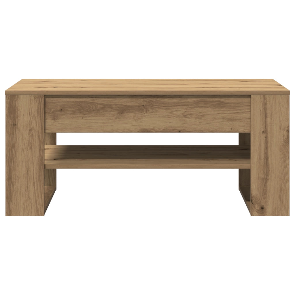 Tavolino da caffÃ¨  in rovere artigianale 102x55x45 cm in legno ingegnerizzato