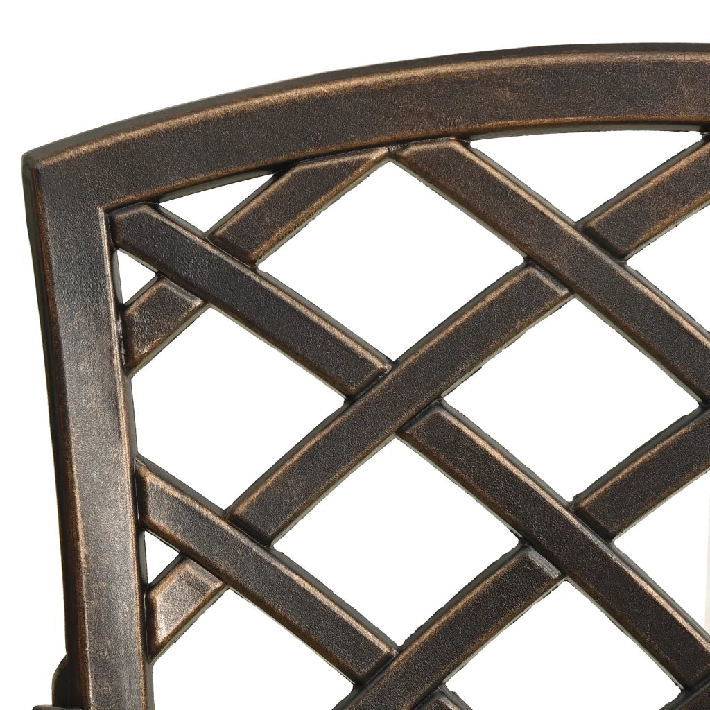 Set da Pranzo da Giardino 5 pz Bronzo in Alluminio Pressofuso 3216316