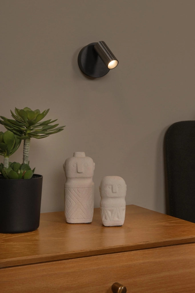 Faretto da parete LED TONI Lucide rotondo grigio/nero