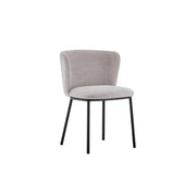 Sedia ARTHUS – Tessuto beige con piedi in metallo nero – H76 × L52 × P54 cm