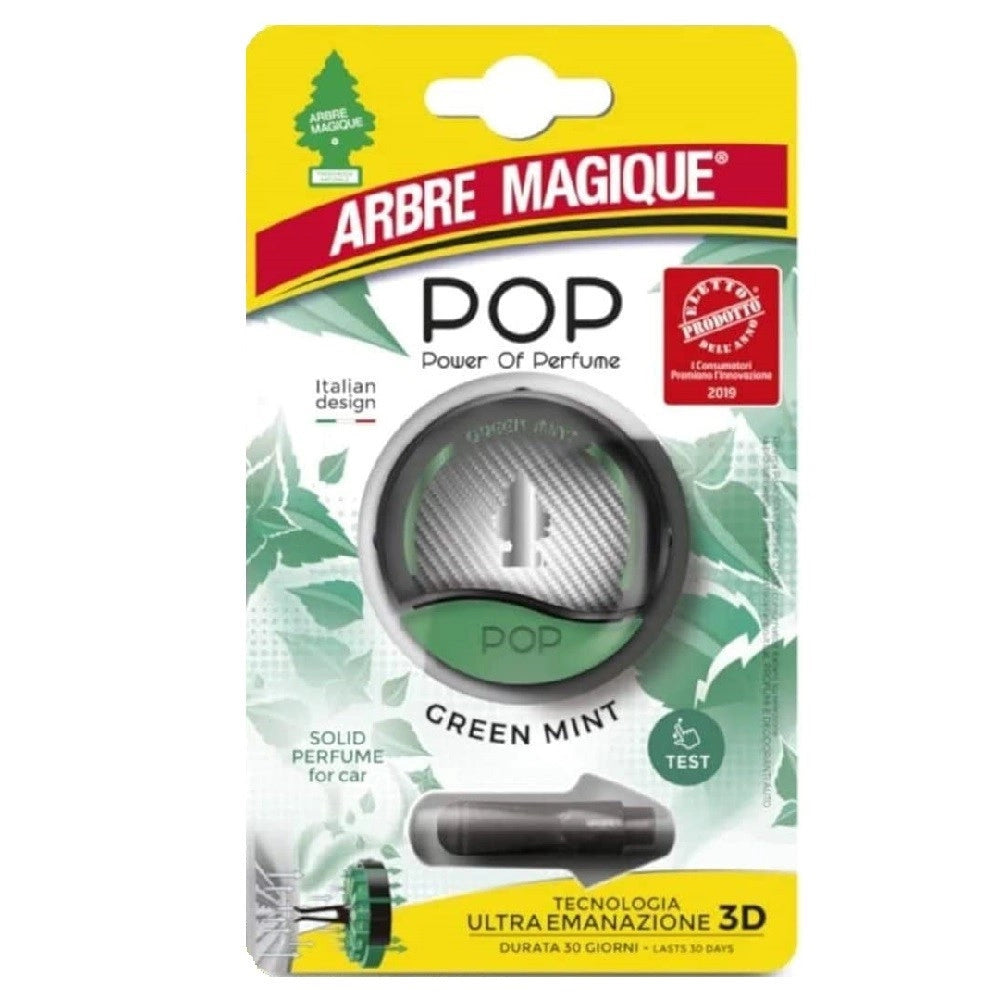 Trade Shop - Arbre Magique Pop Profumatore Deodorante Auto Profumazione Green Mint Menta Verde -