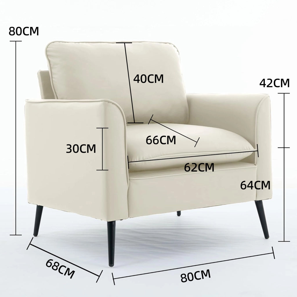 POLTRONA Relax 65x58x35 cm in ecopelle Bianca