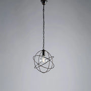 Lampadario a sospensione in ferro Nero Oro una luce 29x h32 cm