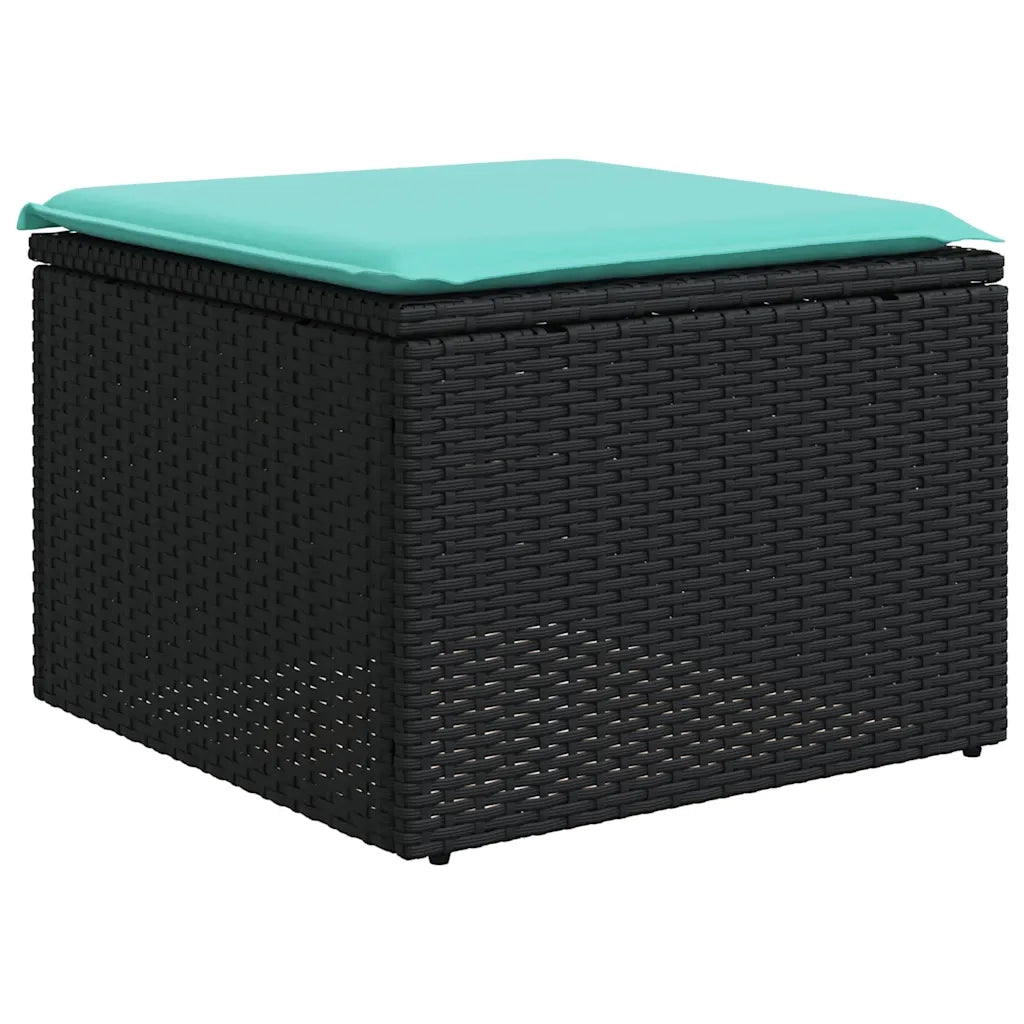 Set Divani da Giardino 5 pz con Cuscini Nero in Polyrattan 3225910