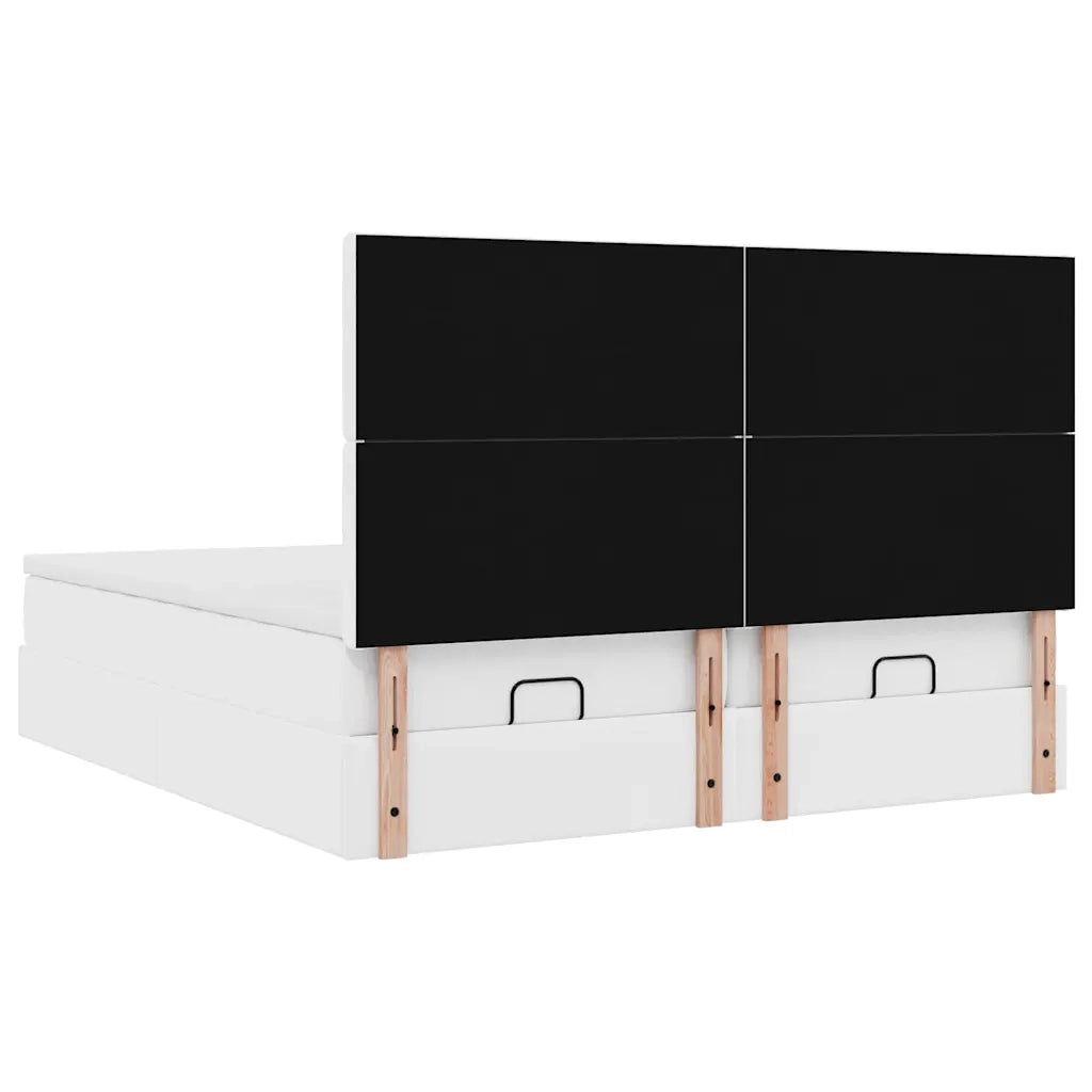 Struttura Letto Pouf con Materassi 200x200 cm Similpelle 3314509
