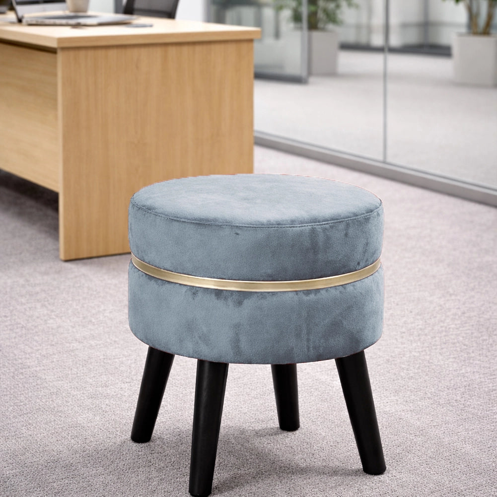 Pouf Sgabello Rotondo Cielo Design Moderno Poggiapiedi con Rivestimento Velluto