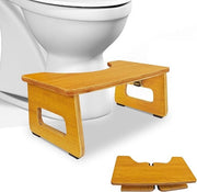 Sedia per Bagno in Legno - Pianino per Bagno in Legno - Pedana con Altezza Regolabile - Trattamento Perineale e Costipazione Raccomandato dai Medici