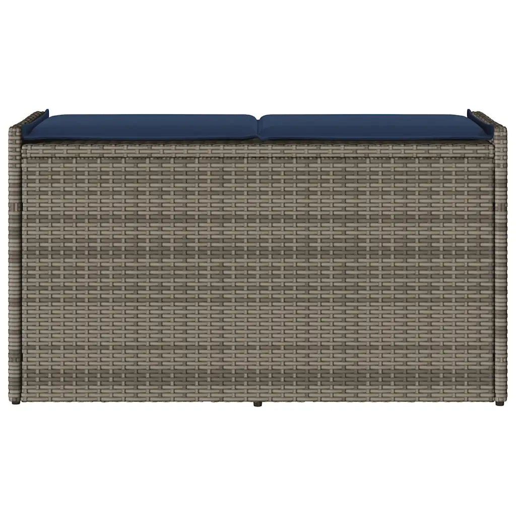 Cassapanca da Esterno con Cuscino Grigia 100 cm in Polyrattan 4104067