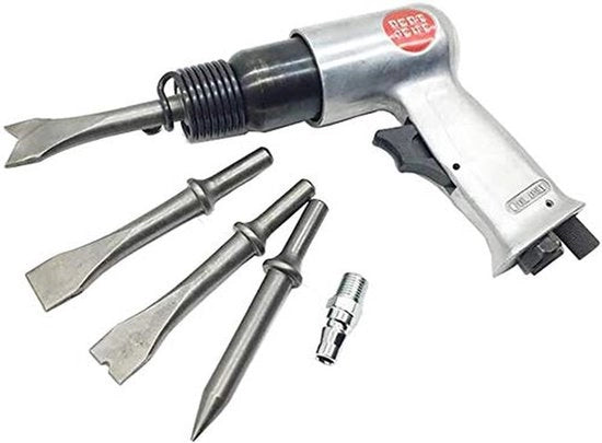 Chiodatrice aereazione 150 mm con set di 4 chiodatrici 120 mm e 2 set di punte (a 6 facce/tonda) per lavori di carrozzeria.