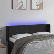 Testiera a LED Nera 147x16x78/88 cm in Velluto cod mxl 42954