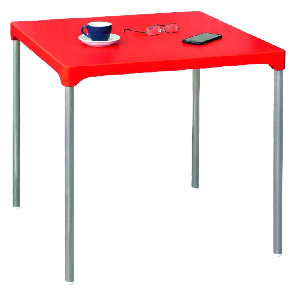 Brownstown, Tavolo da Esterno 4 Posti Made in Italy, 75x75x72h cm Rosso