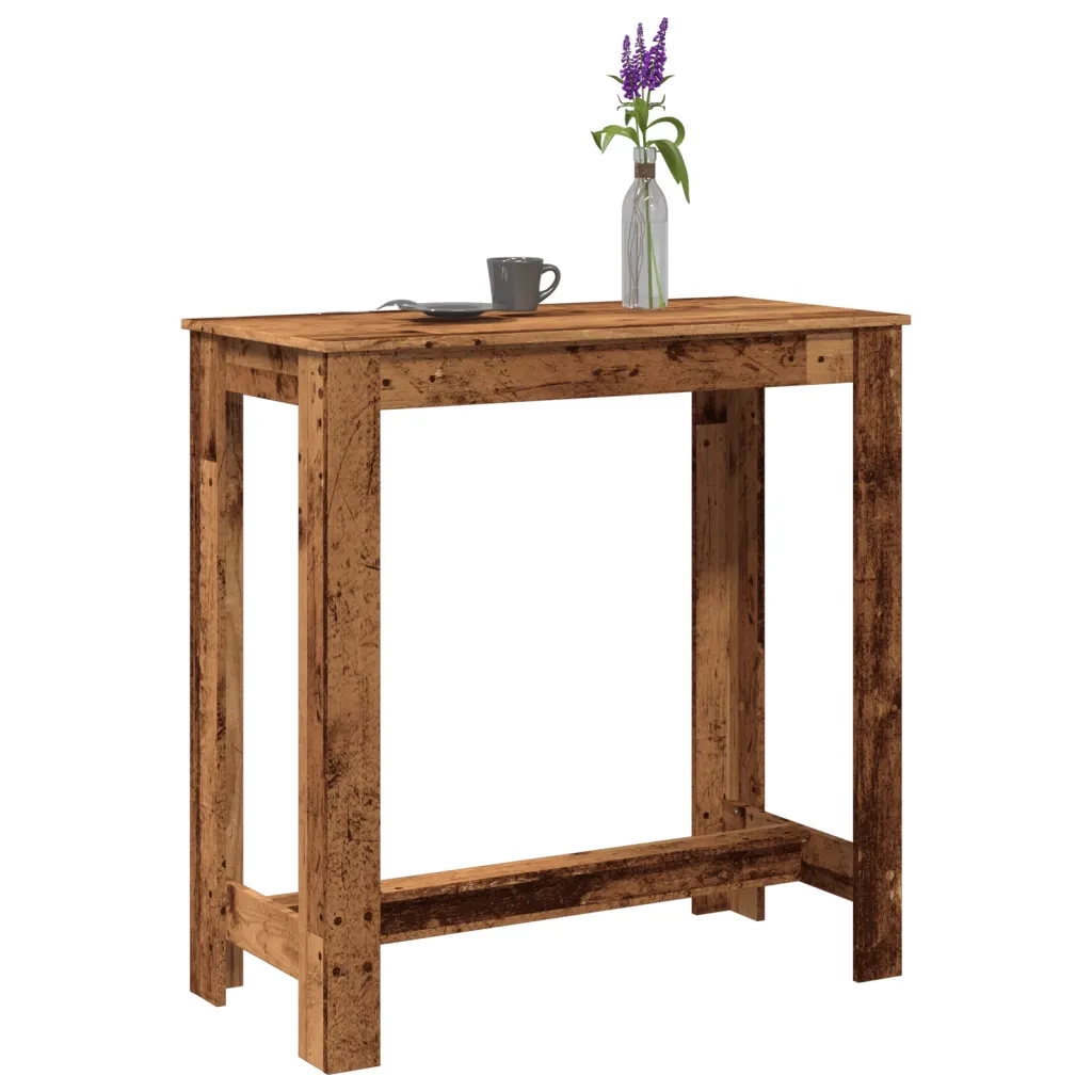 Tavolo da Bar Legno Antico 102x50x103,5 cm in Legno Multistrato 854416