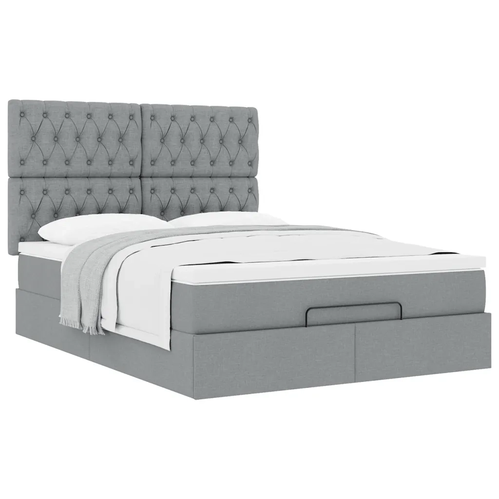 Struttura Letto Pouf con Materasso 140x200 cm in Tessuto 3313244
