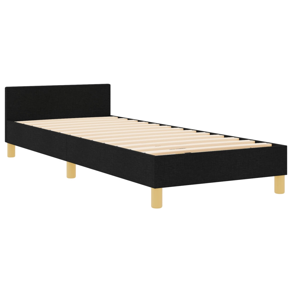 letto  Nero 90x200 cm Tessuto