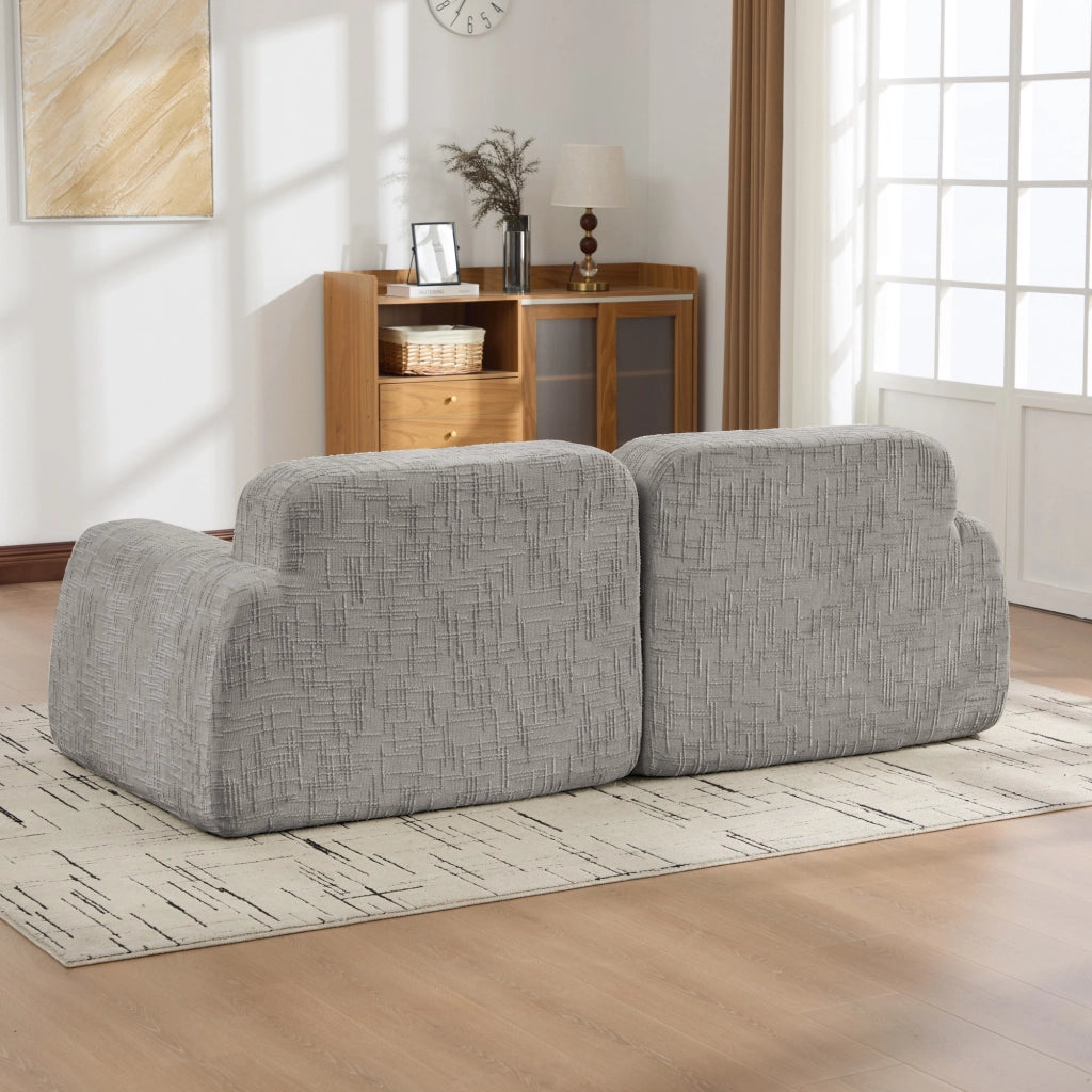 Divano a due posti, tessuto chenille, design modulare, imbottitura in schiuma ad alta elasticit¨¤ 30D, pronto all'uso, grigio