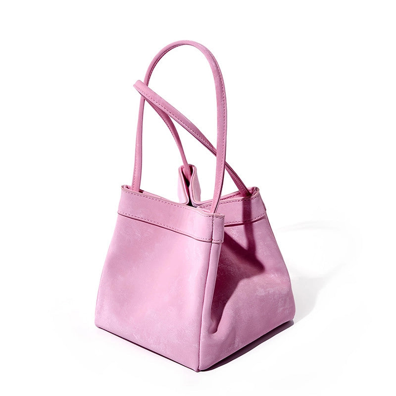 Borsa a tracolla da donna in vera pelle, colore rosa.