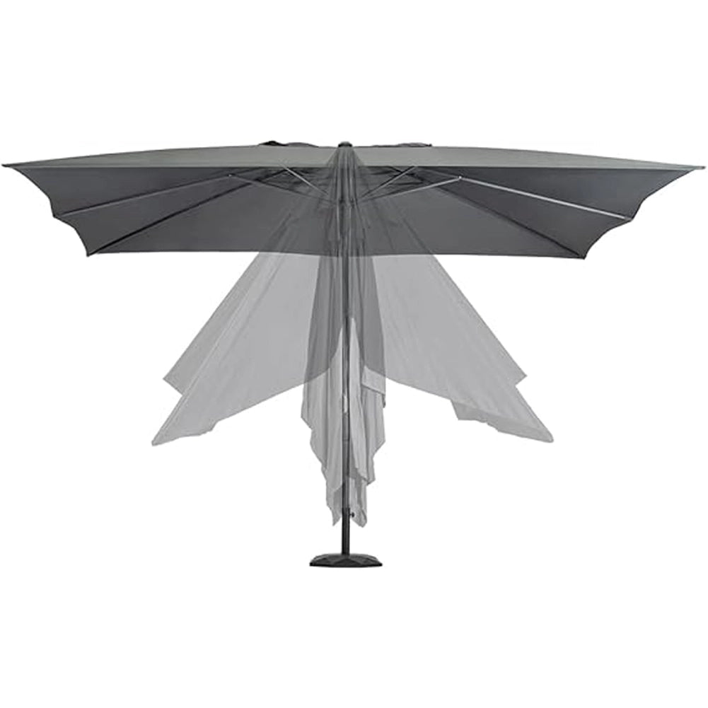 Ombrellone Giardino Palo Centrale 3x4 Metri Grigio con 8 Stecche da Esterno