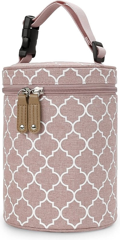 Borsellino per lattanti, borsa isolata per biberon, borsa per riscaldare il biberon, borsa per biberon, ideale per la cura dei bambini di madri che allattano al seno - rosa