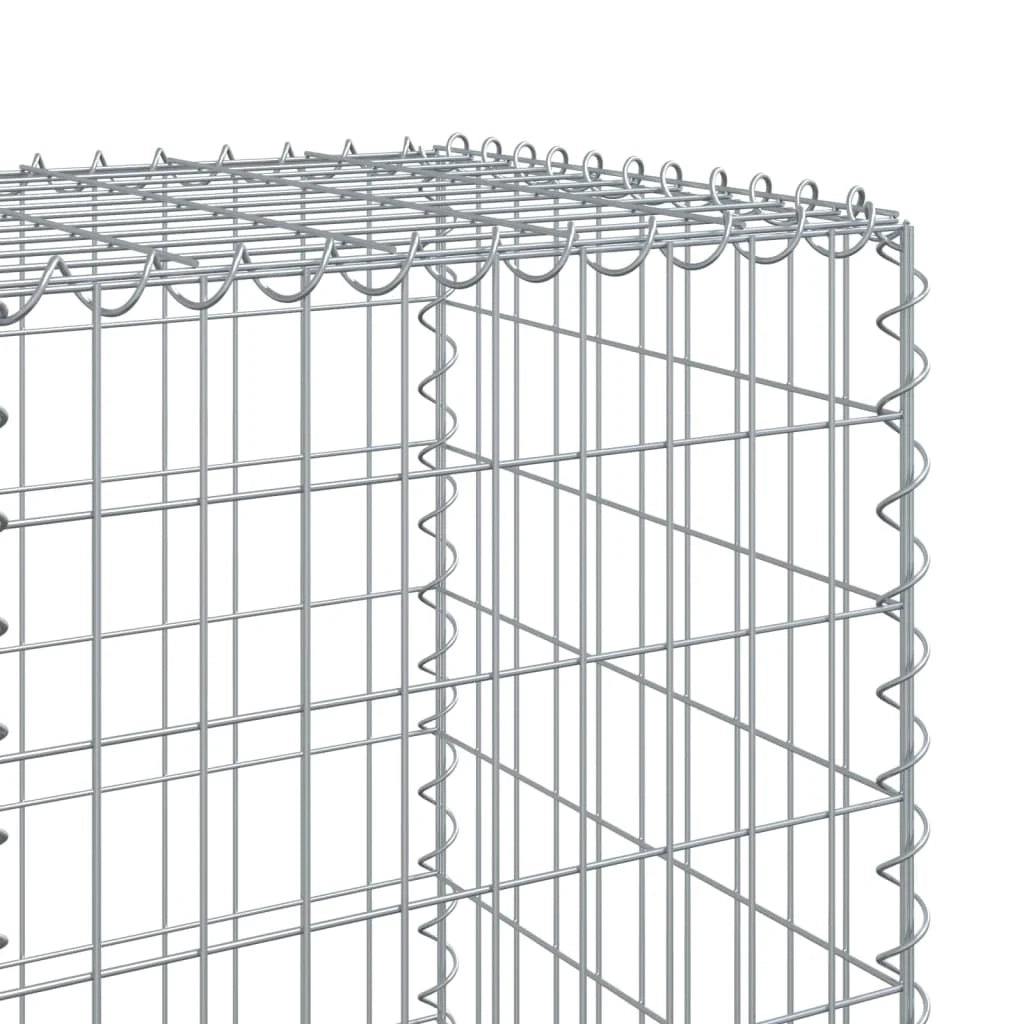 Gabbione recinto a gabbia muro di contenimento con coperchio 900 x 50 x 150 cm ferro zincato argento 02_0040214