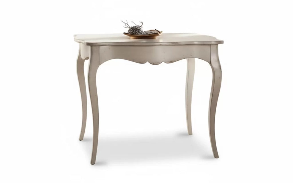 Tavolo quadrato fisso legno bianco shabby 100x100x78 - Mobili 2G