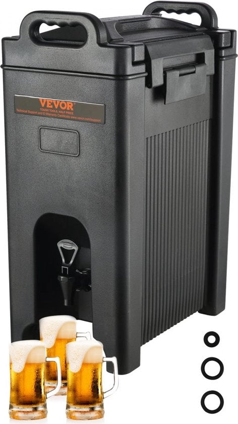 Dispensatore per bevande calde e fredde Bevandodispenser 18,9 L, LDPE Fonte acqua calda e fredda Dispensatore grande con rubinetto per caffè, latte freddo, acqua, succo ecc. Tanella isolata per 1-2 persone