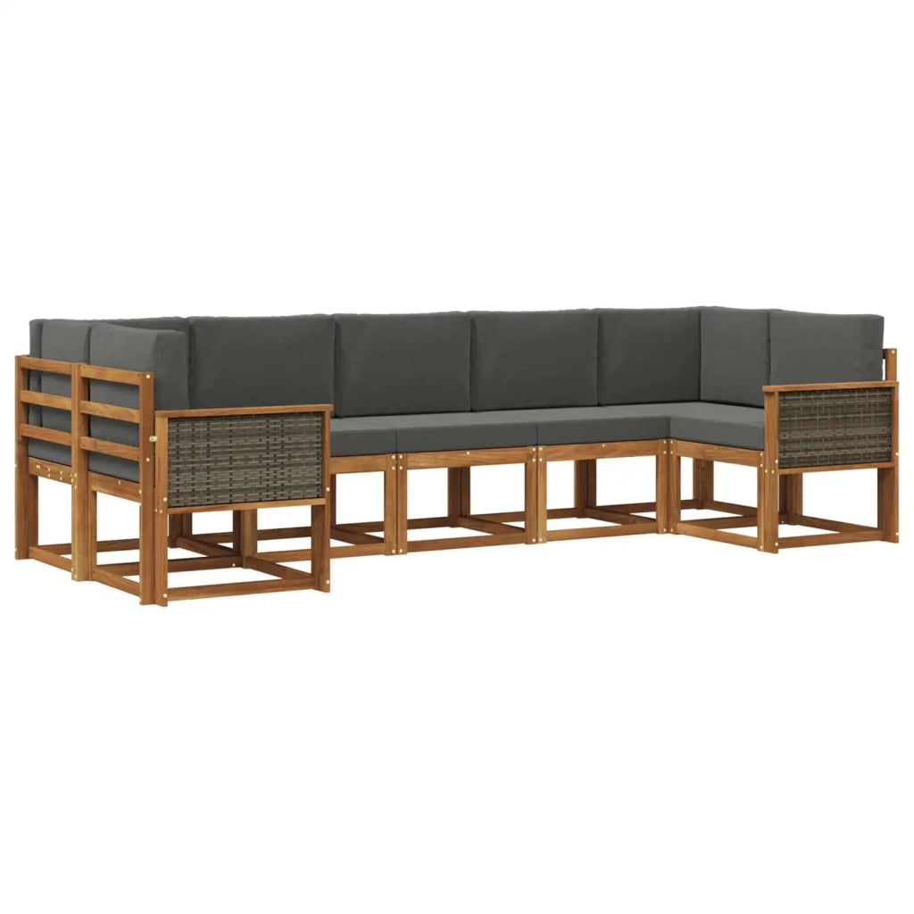 Set di divani da esterno 7 pz Naturale e Antracite 3385508