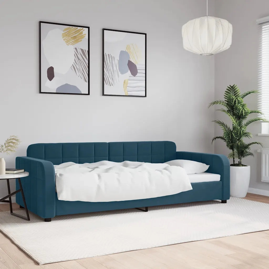 Letto da Giorno Blu 90x200 cm in Velluto