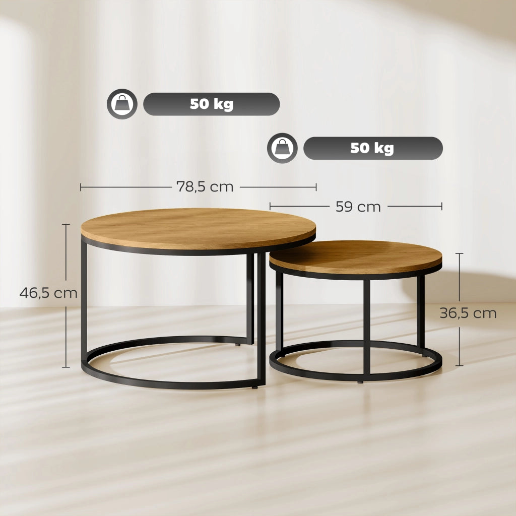 Tavolino da caff¨¨ design industriale ¨C zephmum ¨C marrone 80x40x40