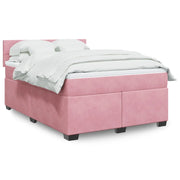 Giroletto a Molle con Materasso Rosa 160x200 cm in Velluto