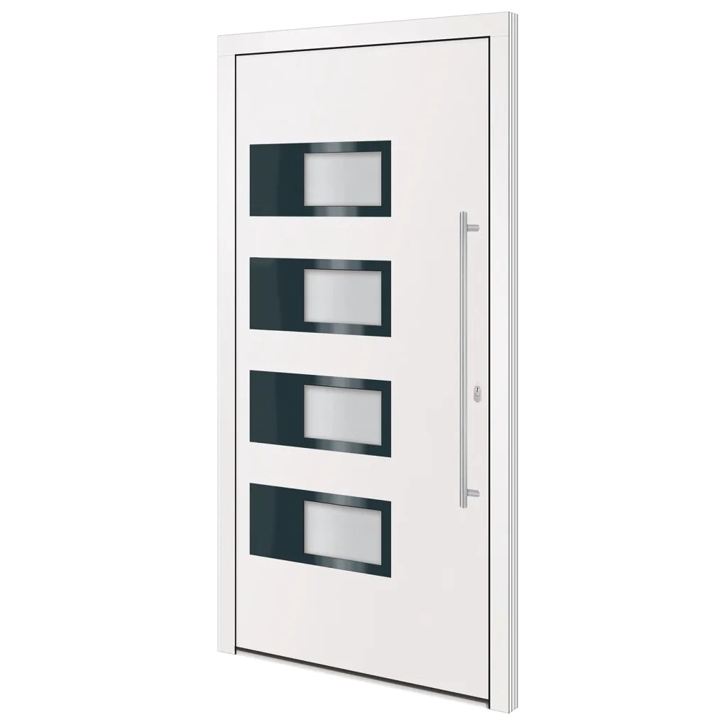 Porta Ingresso Bianca 100x200 cm in Alluminio e PVC 3157062