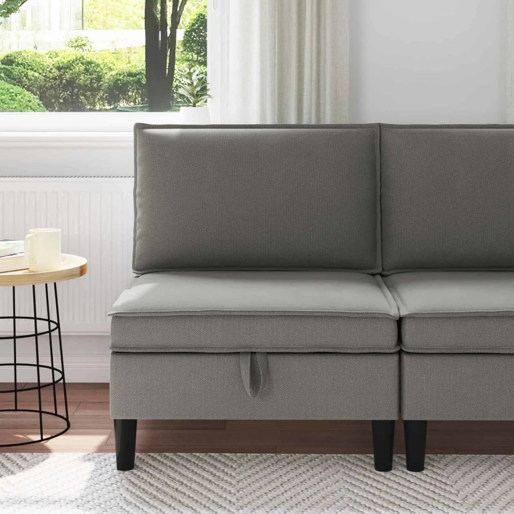 Divano Medio con Storage Grigio scuro Velluto 42027120