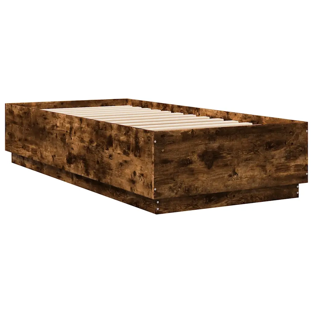 Giroletto con Luci LED Rovere Fumo 100x200 cm Legno Multistrato 3209629
