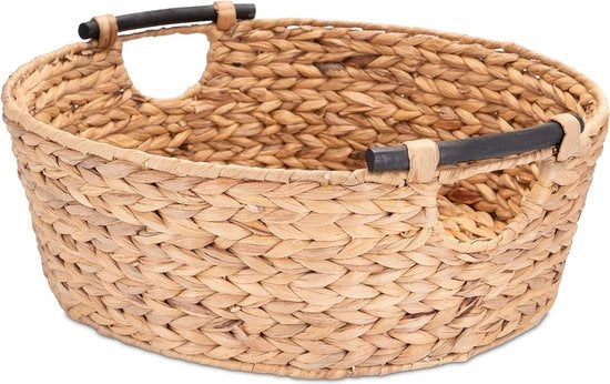 Mangiaerba rotondo in legno con maniglie e contenitore per piante acquatiche - 47cm - Grande cesto per stendere