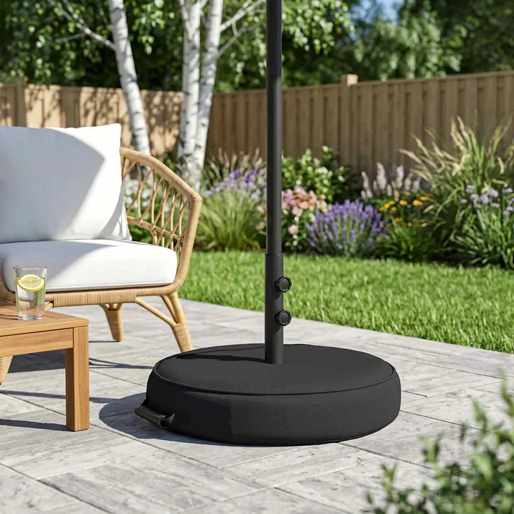 Base per Ombrello da Patio-Supporto per ombrellone 50 x 50 cm Acciaio Nero
