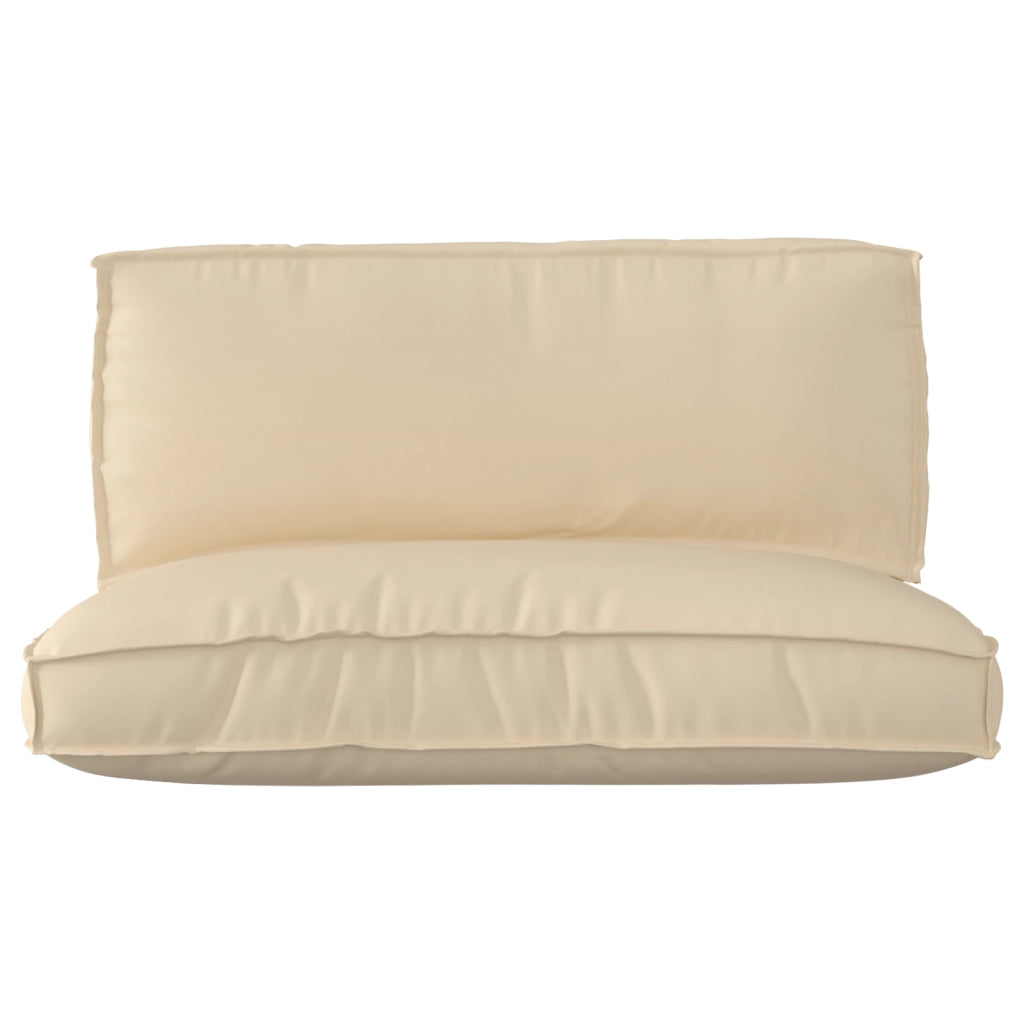 Set di cuscini per pallet 2 pezzi beige in tessuto Oxford