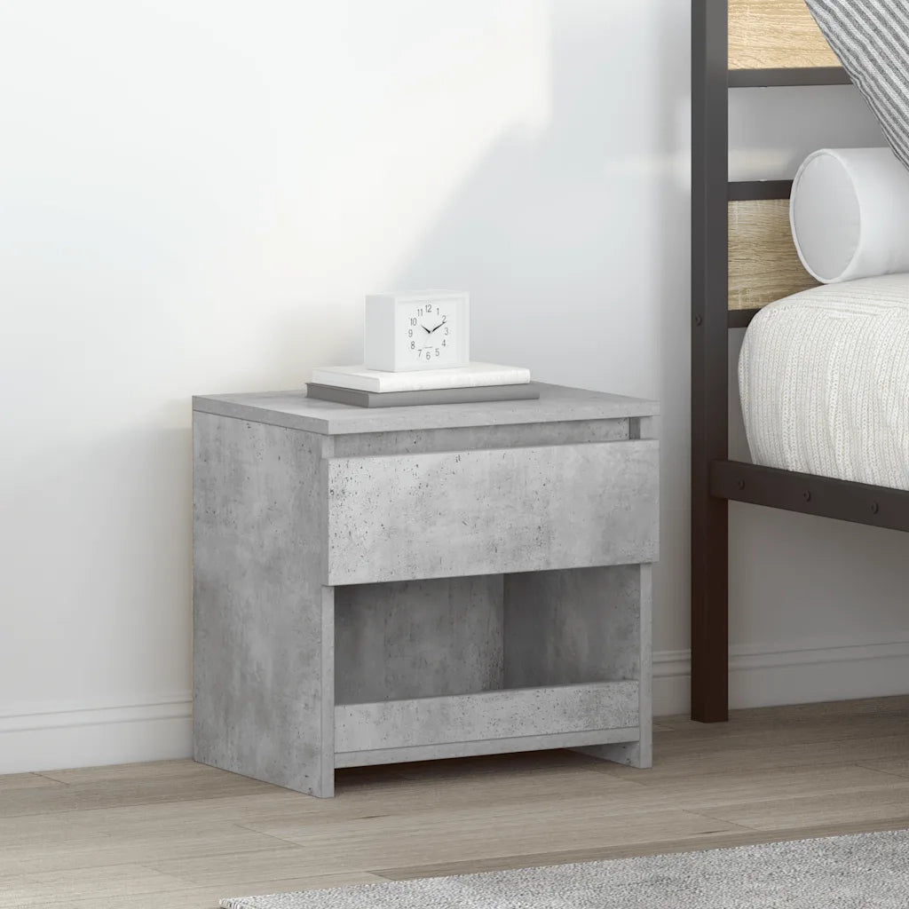 Comodini 2pz-Set di 2 Tavolino da notte Grigio Cemento 40x30x39 cm in Legno Multistrato