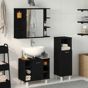 Set di mobili per il bagno 3 pcs Nero 30 x 30 x 99,5 cm 3333048