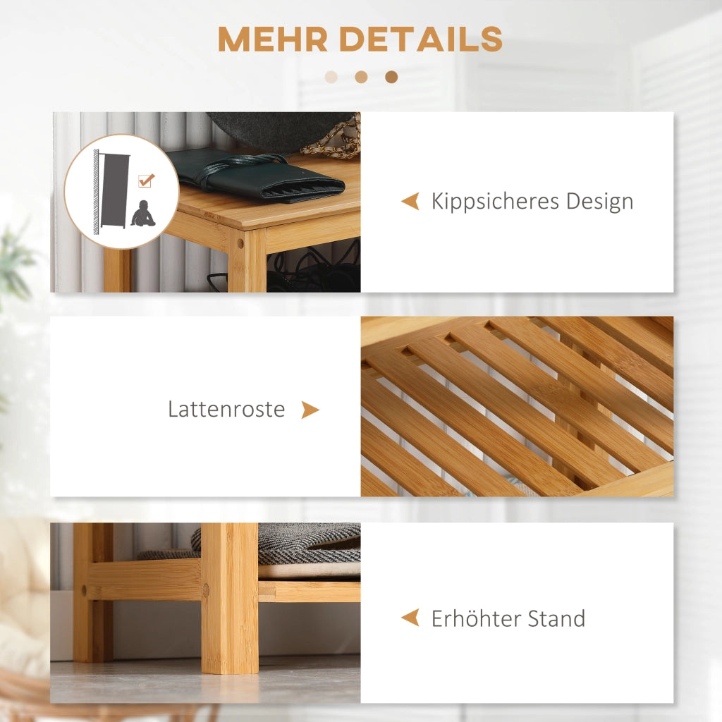 Scarpiere con scaffali in bamb¨´ ¨C zephmum ¨C 4 ante, naturale, 60x40x138 cm