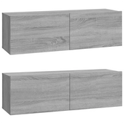 Mobili TV Muro 2pz | Armadietto TV | Mobile Porta TV Grigio Sonoma 100x30x30 cm Legno Multistrato