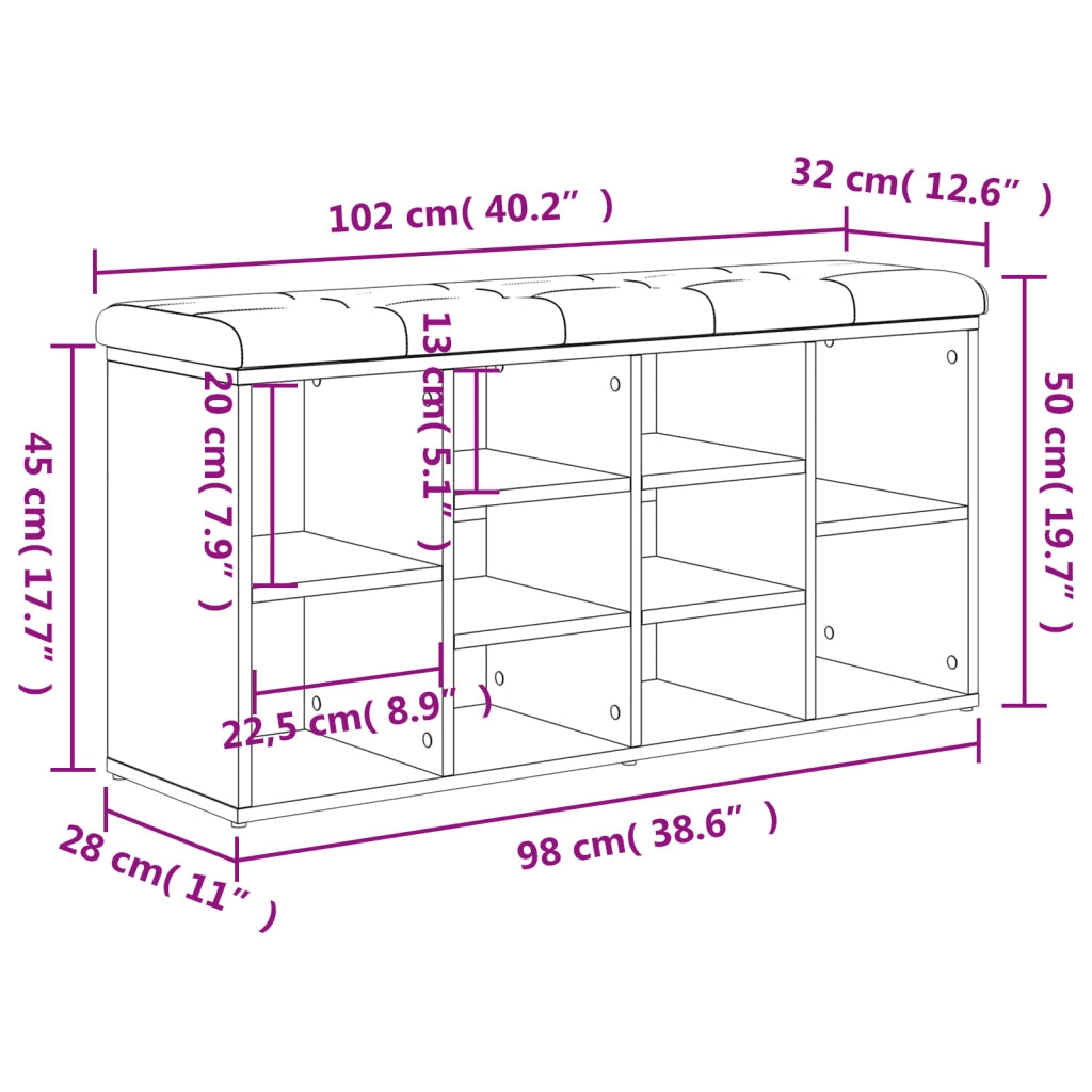 Panca-Sgabello Scarpiera Bianca 102x32x50 cm in Legno Massello di Argilla