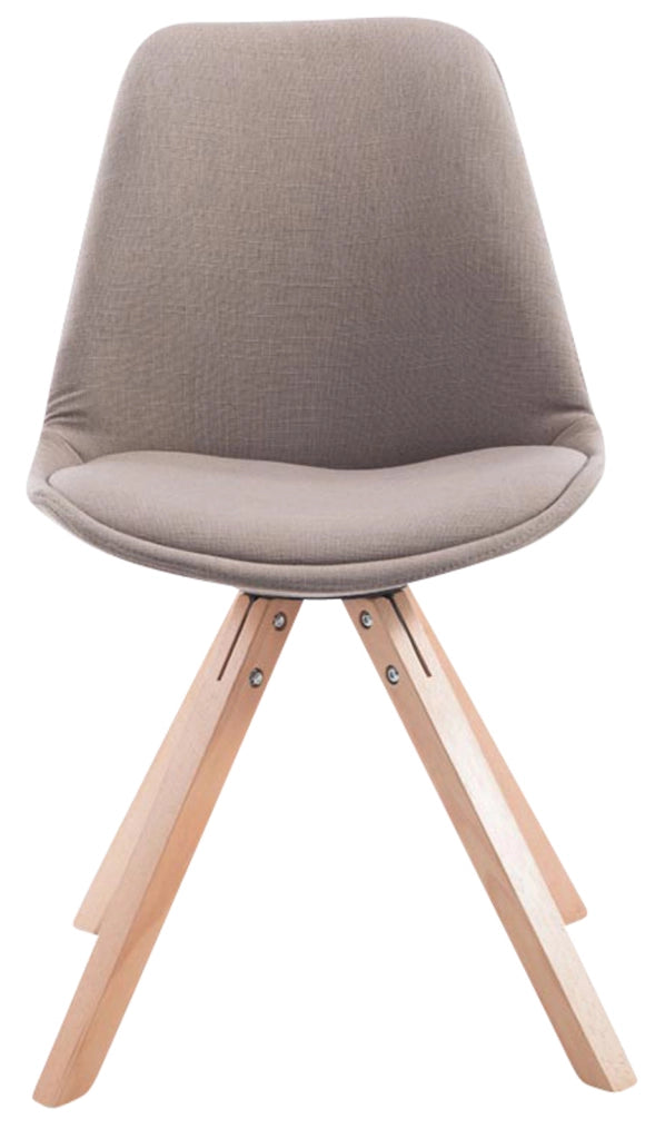 Set di 4 sedie per visitatori Toulouse Fabric Square Tortora,natura