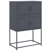 Buffet credenza cassettiera armadio mobile contenitore organizer per cucina soggiorno salotto 68,5 x 38,5 x 107 cm acciaio antracite 02_0029702