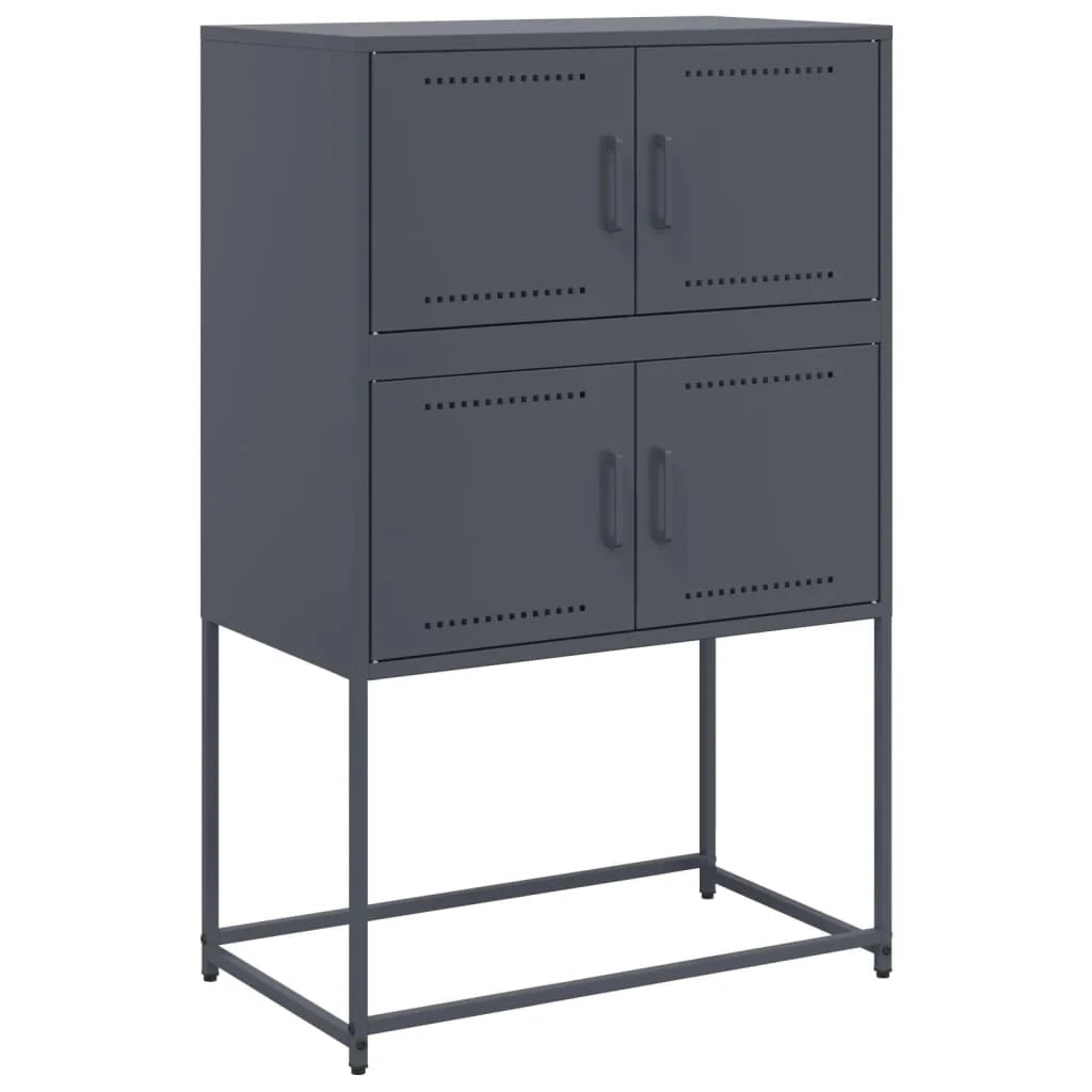 Buffet credenza cassettiera armadio mobile contenitore organizer per cucina soggiorno salotto 68,5 x 38,5 x 107 cm acciaio antracite 02_0029702