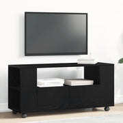 Mobile Porta TV con Ruote-Credenza per TV Rovere Nero 102x34,5x43 cm Truciolato