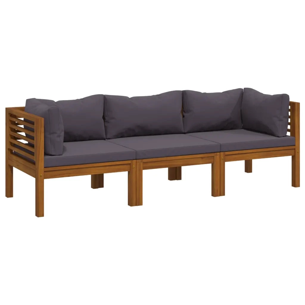 Divano da Giardino 3 Posti con Cuscino Legno Massello di Acacia 3086900