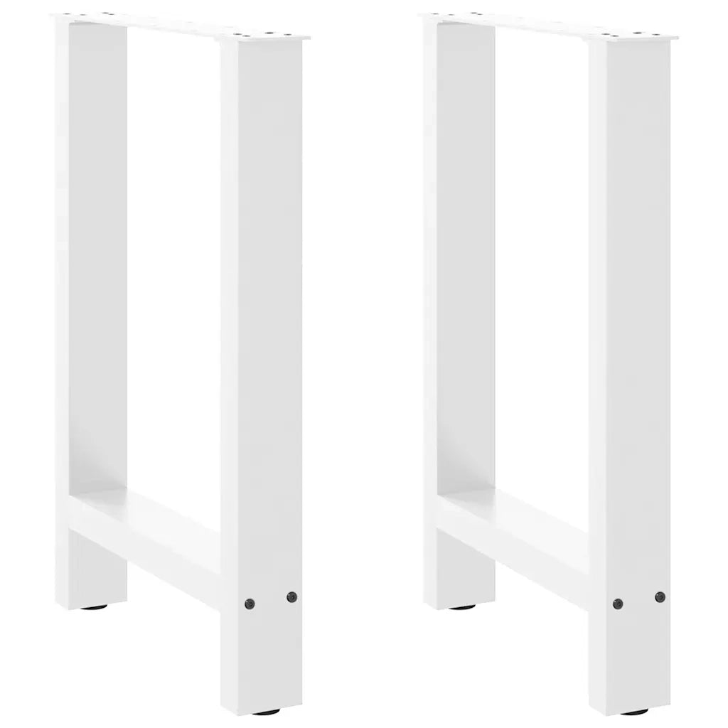 Gambe per tavolo da pranzo bianche 2 pz 60x(72-73) cm in acciaio