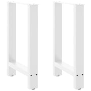 Gambe per tavolo da pranzo bianche 2 pz 60x(72-73) cm in acciaio
