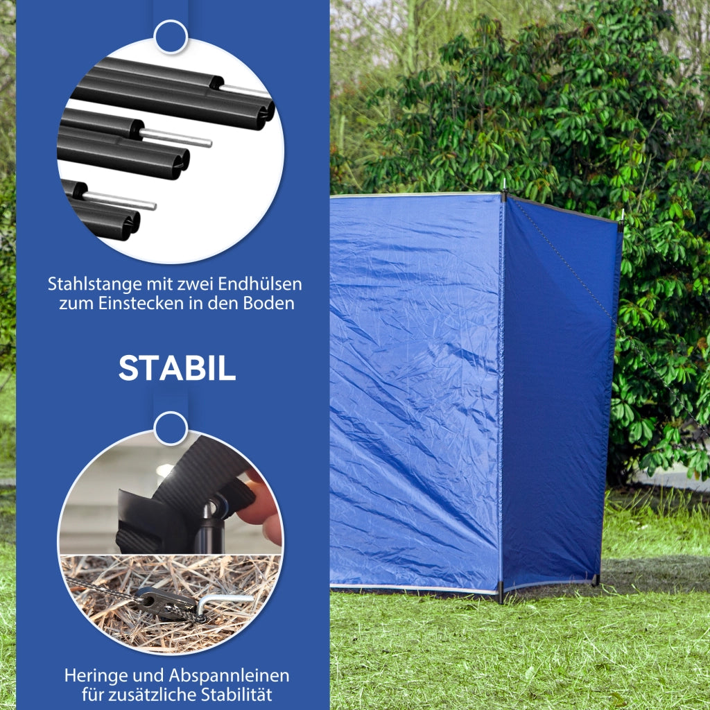 Paravento da giardino pieghevole ¨C zephmum ¨C blu 450x150 cm