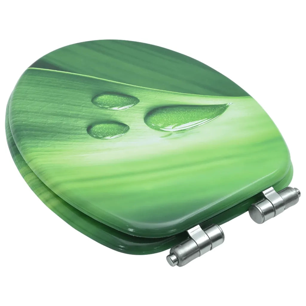 Tavoletta WC Coperchio Chiusura Morbida MDF Verde Goccia Acqua 146915