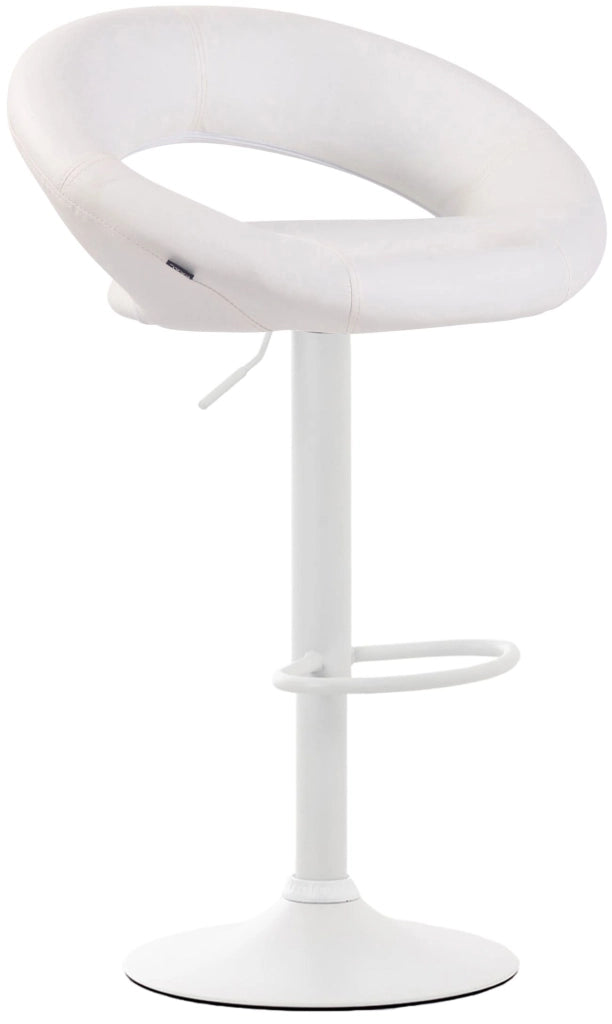 Set di 2 sgabelli da bar Olinda in finta pelle bianco,bianco